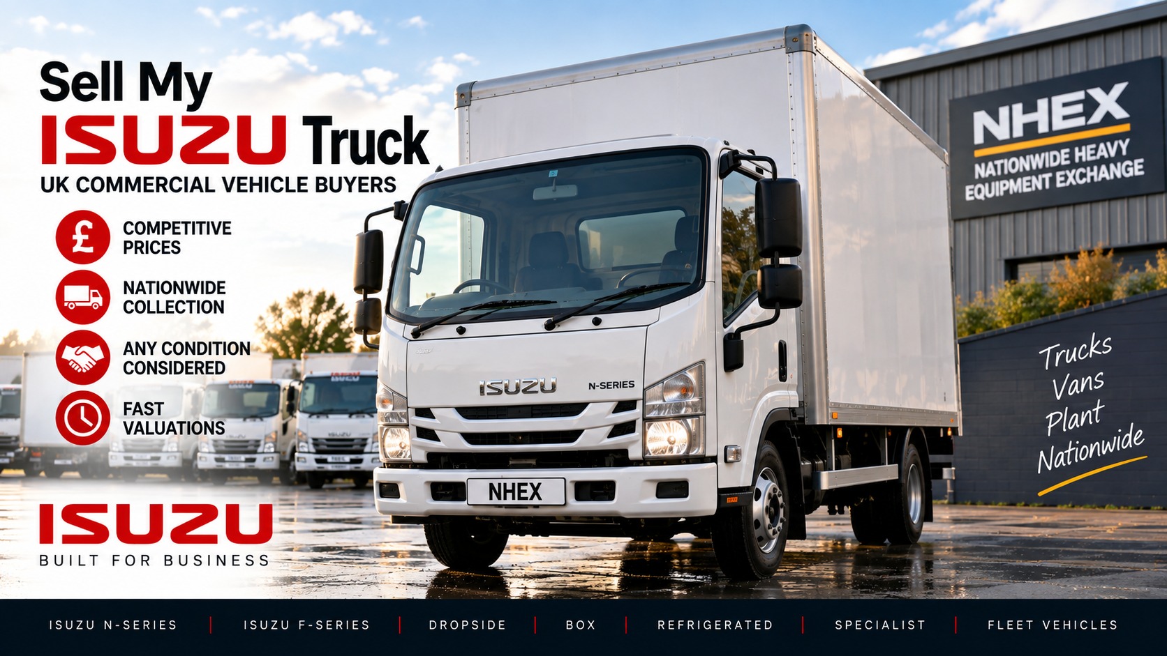 Isuzu truck for sale to UK commercial vehicle buyer