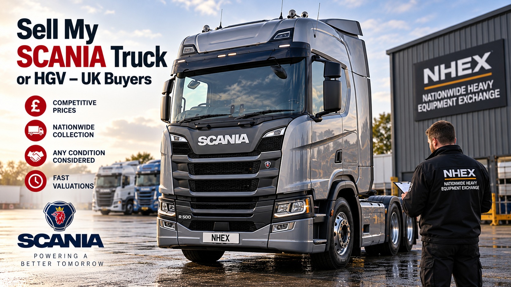 Scania truck for sale to UK HGV buyer